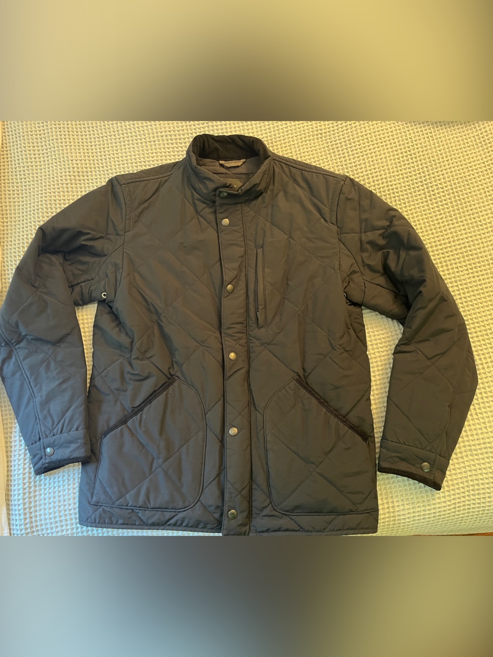 J. Crew Men's Quilted “Sussex” Snap-Front Jacket - Black size M